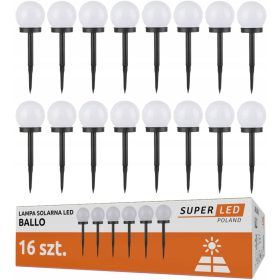  SuperLED solarna svetilka, bela, 34 cm, 16 kos.