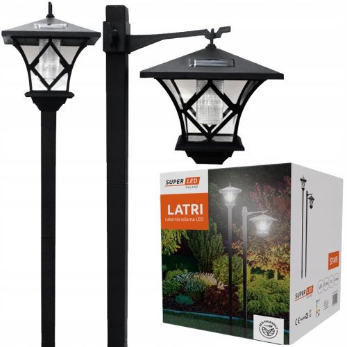  SuperLED solarna svetilka, črna, 150 cm, 1 kos.
