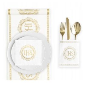 DEKORACIJA ZA OBHAJILO ZLATI IHS SET