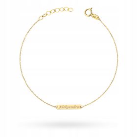   ZLATA ZAPRSNICA 333 PLOŠČICA s kubičnimi cirkoni in GRAVIRANJEM