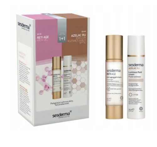 Set Sesderma RETI AGE, krem-gel 50ml in Azelac RU emulzija z bleščicami SPF50 50ml