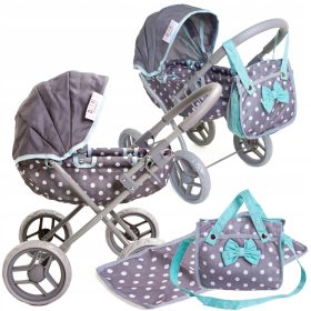 Doris Globoki Voziček za Punčke z Torbo in Previjalno Mizo