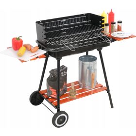    VRTNI ŽAR NA OGLJE ZLOŽLJIVE POLICE JEKLENA MREŽA 53x33cm PRENOSNI LUND