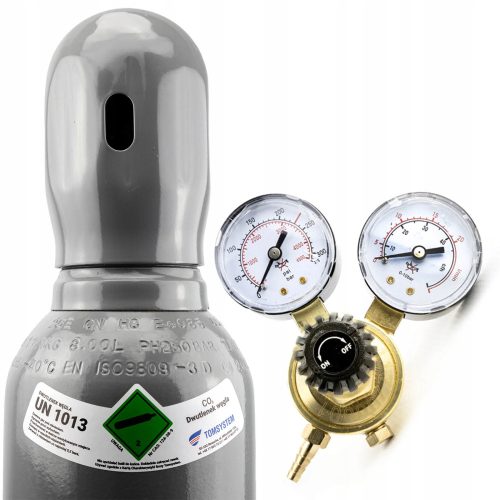 ZESTAW - BUTELJKA OGLJIKOVEGA DIKSIDA CO2 8L POLNA + REGULATOR PLINA