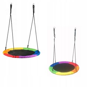   Gugalnica za otroke z bocianjim gnezdom in mavrico 110 cm LED