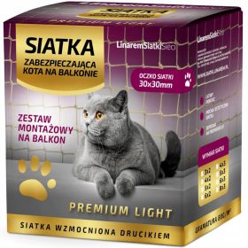 Mreža za balkon za mačke 4x3 m - Premium Light Set