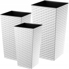 ZESTAW 3x VRTNI CVETLIČNI LONČEK + BEL VLOŽEK