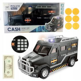 Hranilnik za kovance in bankovce z PIN kodo