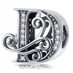 Obeski Črka D srebrni obesek z litro D, 925 sterling srebro