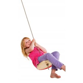 Gugalnica za otroke iz lesa z okroglo desko in vrvjo