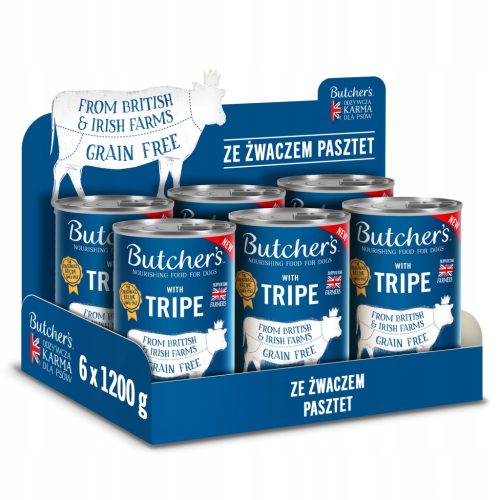 Piščanec Butcher's Original Tripe Mix, mokra hrana za pse, 7,2 kg