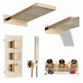   Optimized name: Luksuzni podometni tuš set Ari WATERFALL z zlatim termostatom

Optimized description: Luksuzni podometni tuš set Ari WATERFALL je popolna izbira za vašo kopalnico. Sestavljen je iz zla