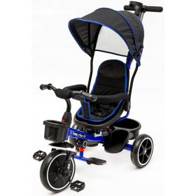 Modri trikolesni otroški voziček Bauerkraft X-210