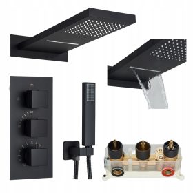   Optimized name: Podometna tuš garnitura črn termostat ARI RAINBOW za kopalnico