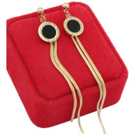  ZLATI VEČERNI UHANI URA 9 cm 316 JEKLO