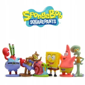   6x figurice SPONGEBOB kvadratnih hlačnic za akvarijsko torto