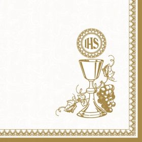 Serviete za obhajilo z zlatim tiskom, 20 kosov