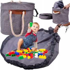 Kos za igrače s podlogo Wobell 1014 32x28 cm siv