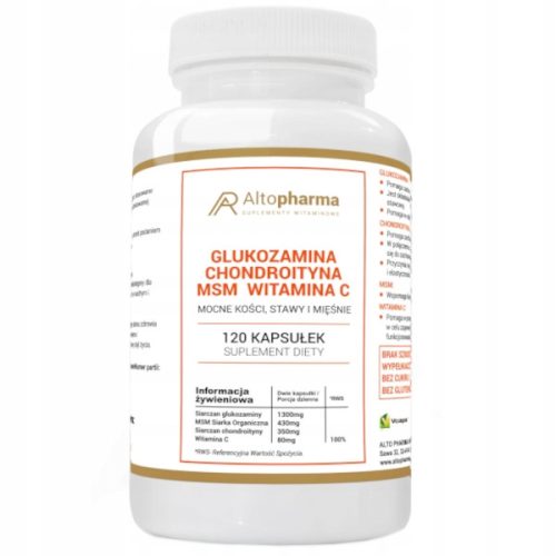 Dopolnilo ALTO PHARMA: Glukozamin + Hondroitin + MSM + Vitamin C, 120 kapsul