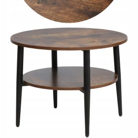 Okrogla kavna mizica ELLA B brąz rustykalny