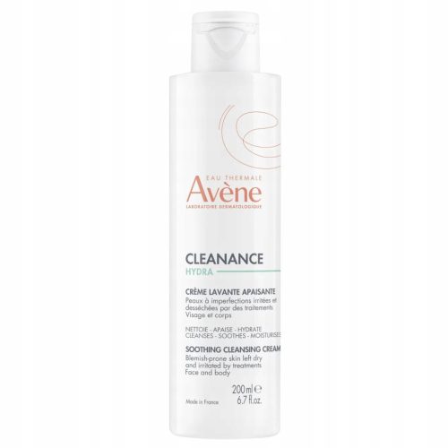 AVENE Cleanance Hydra: Hranilna čistilna krema za občutljivo in razdraženo kožo - 200 ml