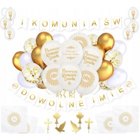   Dekorativni set za prvo obhajilo - baloni, prtički, okrasni napisi
