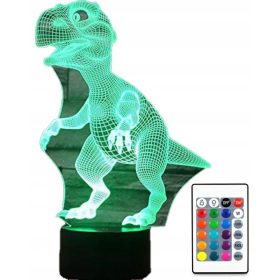   ZAXER večbarvna nočna svetilka 3D LED DINOZAVER T-REX 22CM Tyrannosaurus Rex z daljinskim upravljalnikom