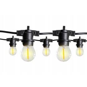  Girlanda LED z 20 žarnicami filamenta za vrt z dolžino 10 m