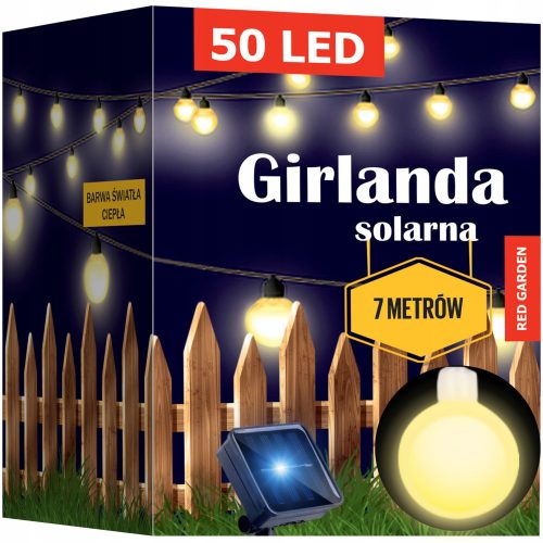 Slovenian Name: Girlanda Red Garden 700 cm solarna vrt Solarne svetilke 50 LED žarnic za balkon 7 metrov