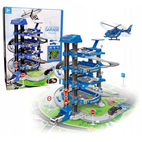   Garaža z dvigalom za helikopter in policijo s svetlobnimi in zvočnimi efekti