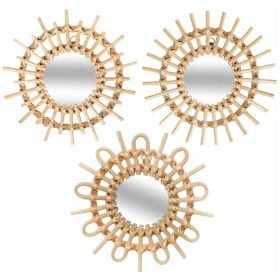    Stensko ogledalo Atmosphera, okrogel okvir, les, kovina 280 x 280 mm