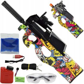   KARABIN ZA GEL KROGLICE P90 AVTOMAT PISTOLET + Knjiga nalepk, strip Shop_lolki