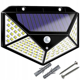 Solarna svetilka s senzorjem gibanja in mraka, 100 LED