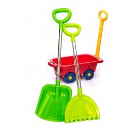 LOPATA ZA PESEK IN VELIKA ALUMINIJASTA RAKA S PRIKOLICAMI