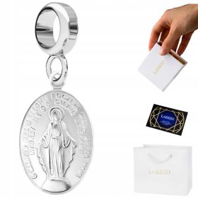   Srebrni obesek 925 za zapestnico s čudežno medaljo Device Marije