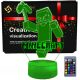 3D LED USB nočna lučka Minecraft Gra + daljinski upravljalnik