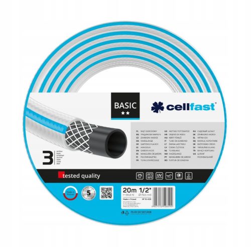 Vrtna cev Visoke Kakovosti 20m 1/2" Cellfast BASIC 10-400