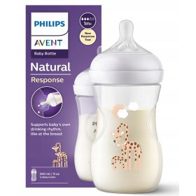   Avent Steklenička Proti Kolikam Natural Response 260 ml Žirafa 903/66