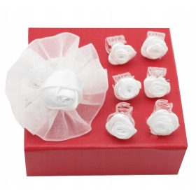 Komplet lasnih okraskov za obhajilo, 7 kosov, bela barva