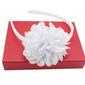 Bel trak za lase z rožico, obhajilo za posebne priložnosti