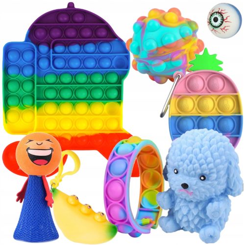 Pop It Fidget Žogica - Komplet Antistresnih Igrač za Otroke