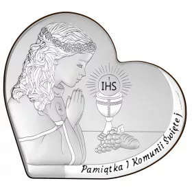  Srebrna slika Beltrami obhajilni spominek 15,4x14 cm