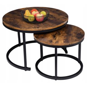   Okrogla klubska mizica LoftInspired Galen 70 x 70 x 47 cm staranega hrasta