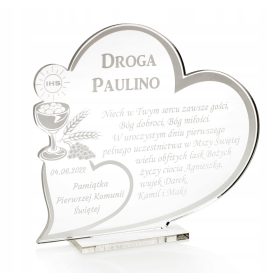   Optimized name: Spominek prvega svetega obhajila s kipom in grawerjem