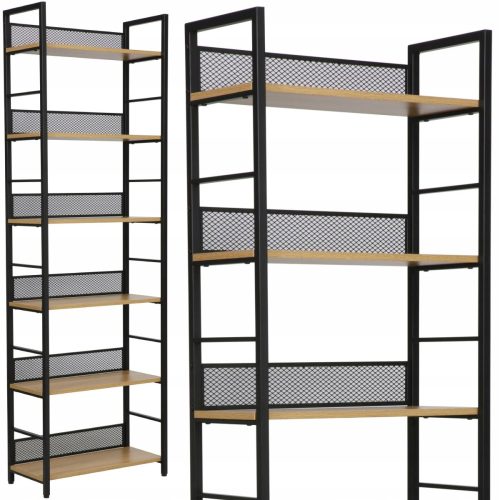 RAFALNA POLICA ZA KNJIGE 60 cm x 187 cm x 28 cm, NARAVNI HRAST