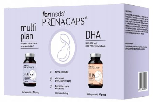 ForMeds PRENACAPS multiPLAN + DHA - Prehransko dopolnilo za nosečnice in načrtovalke nosečnosti