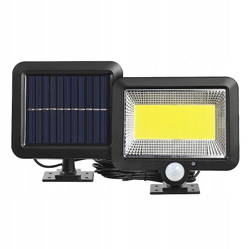 Lampa solarna LED za vrt s senzorjem gibanja, črna, 10 W