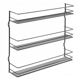 Stensko stojalo za začimbe Metaltex LAVA Premium, črno