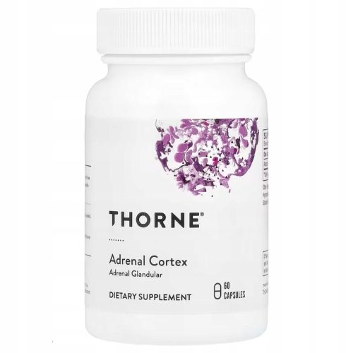 THORNE RESEARCH – Adrenal Cortex 50 mg, Podpora za nadledvično žlezo in energijo, 60 kapsul