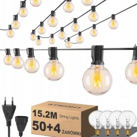 Svetlobna girlanda za vrt 1520 cm + 50 rumenih žarnic